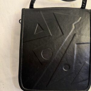 Chic Black Geometric Crossbody Bag